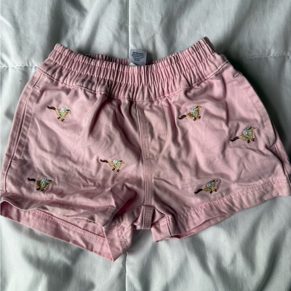 The Beaufort Bonnet Company Pink Embroidered Kids Shorts